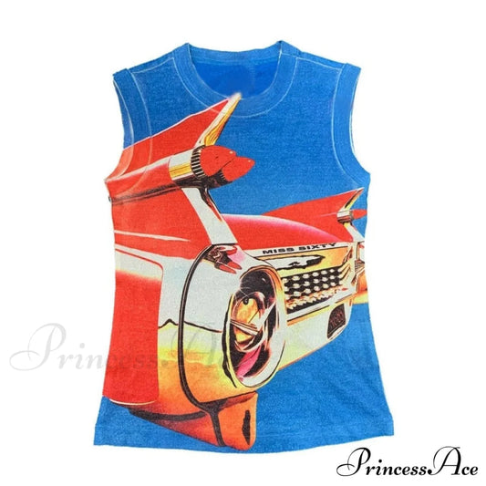Printed Car Stylish Tank Top