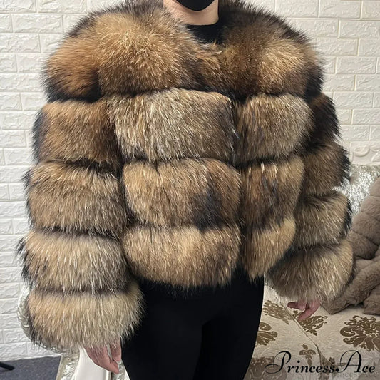 Raccoon Fur Thick Luxury Winter Coat