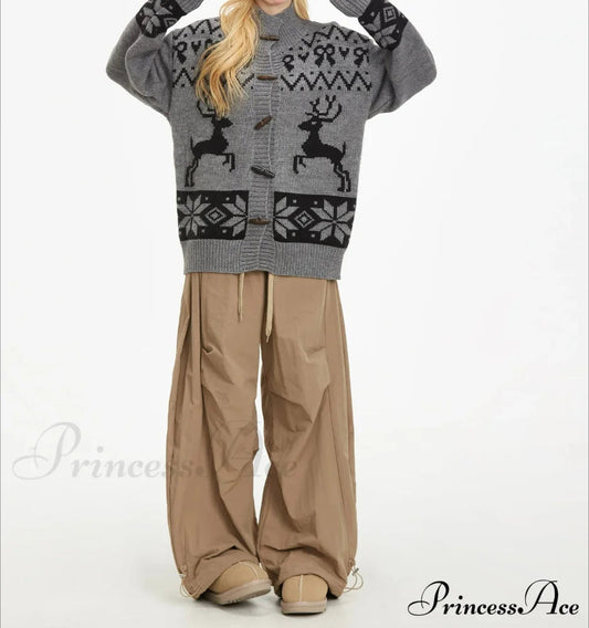 Retro Preppy Stand Collar Cardigan