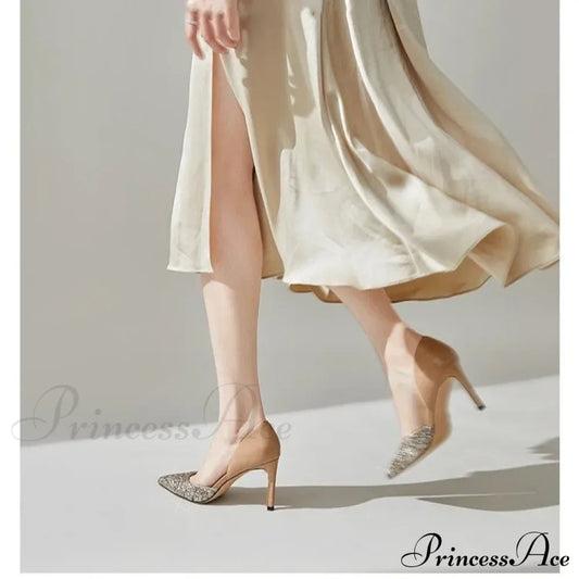 Sequin Sexy PointedFashion Sandals Luxury Party Dress Stilettos Hot Sale High Heel