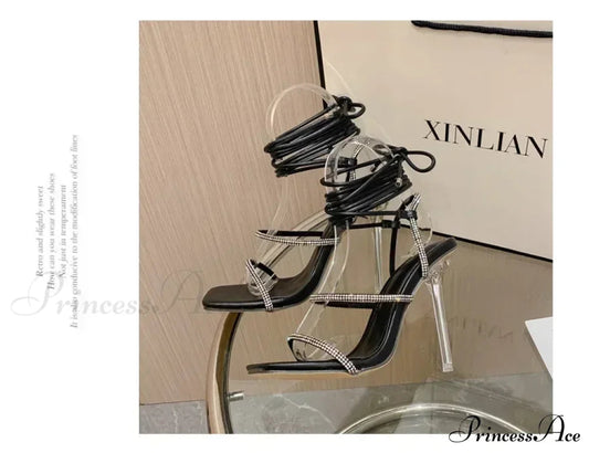 Sexy Silk Pointed Rhinestone Butterfly-knot Thin High Heel Sandals Pvc Band Ankle Buckle Banquet Wedding High Heel