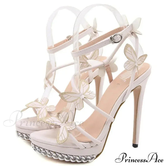 Sexy Stiletto Sandals Narrow Band Butterfly-KnotBuckle Strap 14CM High Quality Ladies High Heel