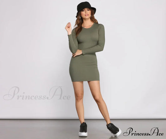Simply Perfect Stylish Knit Mini Dress Casual Dresses