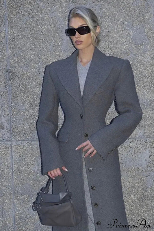 Single-Breasted Wool Coat