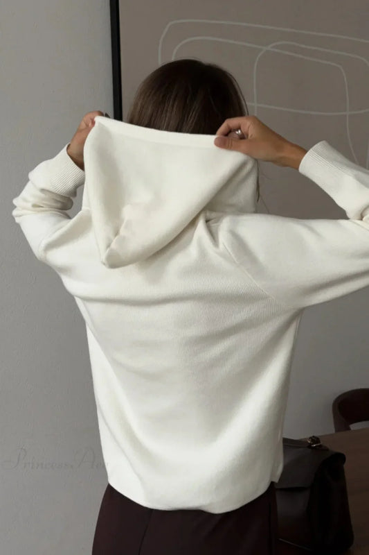 Soft Double Zip Hooded Short Knit Cardigan