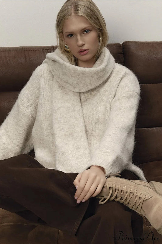 Soft Wool Crew Neck Loose Slouchy Sweater