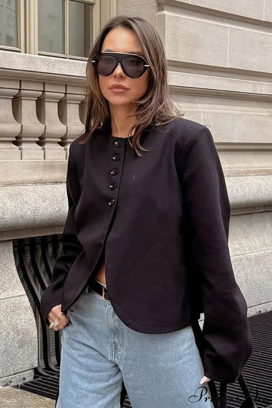 Suede Single Breasted Long Sleeve Coat