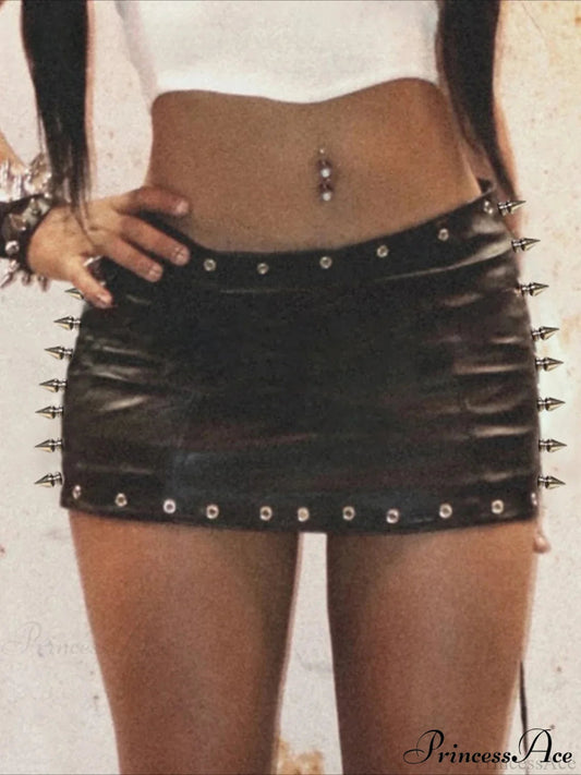 Thin Rivet Medieval Bodycon Skirt