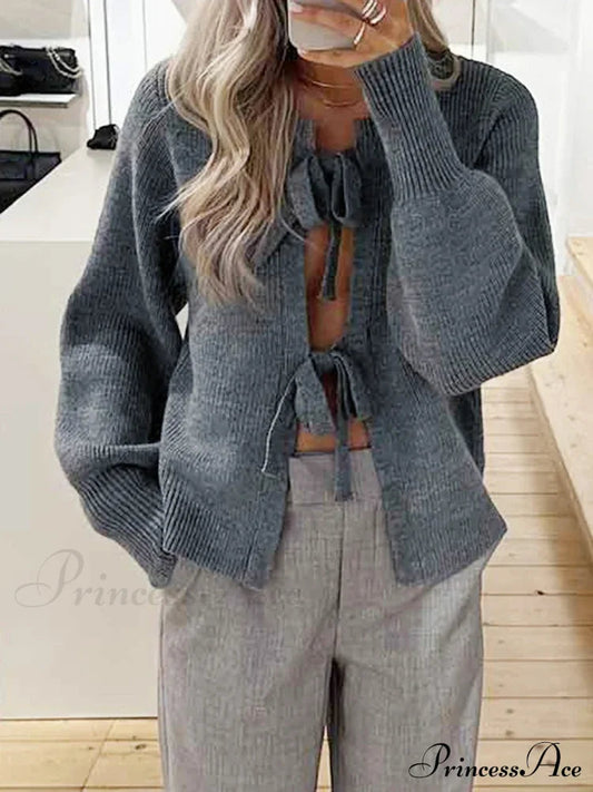 Tie Front Knit Autumn Cardigan
