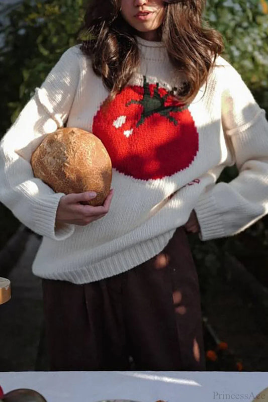 Tomato Half Neck Loose Knit Sweater