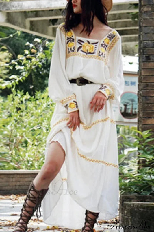 Tunic Dress Cotton Rayon Floral Embroidery