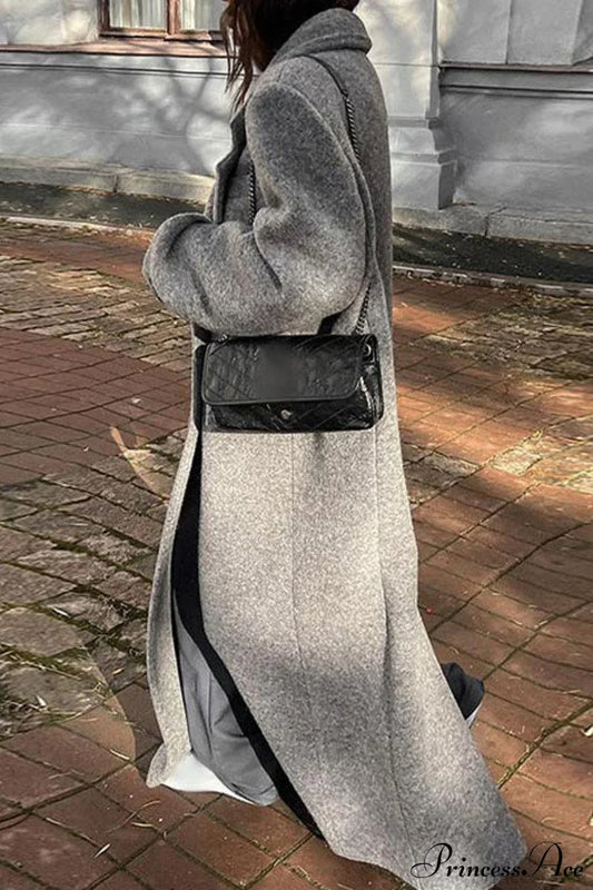 Tweed Collared Single Breasted Chic Overcoat