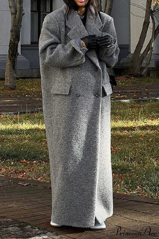 Tweed Collared Single Breasted Chic Overcoat