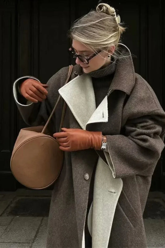 Vintage Elegant Double Faced Wool Coat