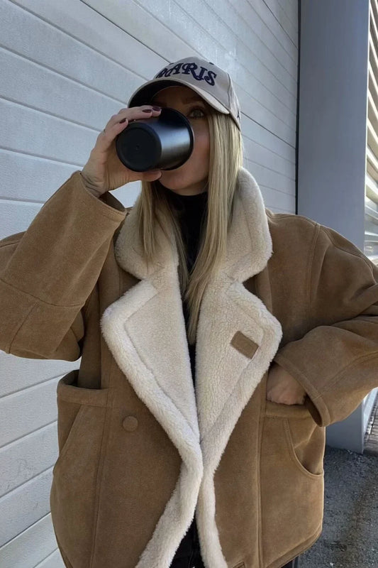 Vintage Sherpa Loose Warm Coat
