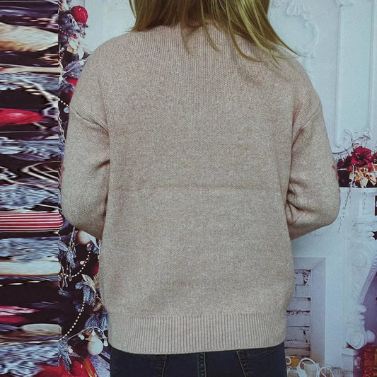 Warm Casual Pullover All Match Soft Knitted Christmas Sweater Sweaters-L