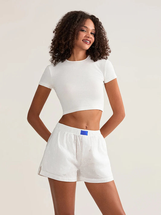 Crochet HolLow Wide Leg Short