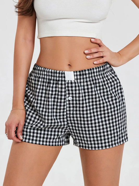 Plaid Loose Lounge Short
