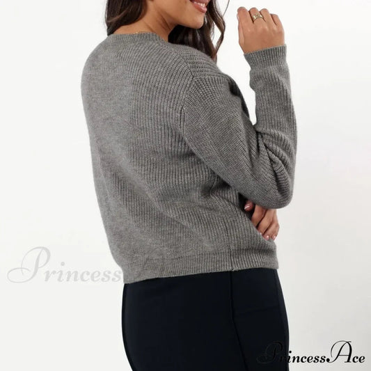 Y2K Bow Front Round Neck Cardigan