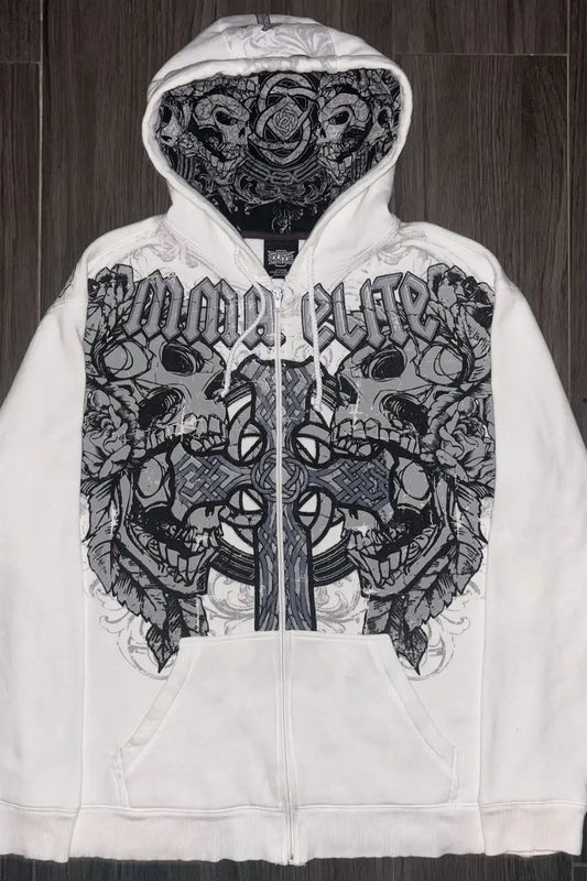 Retro Camo Print Oversized Hoodie