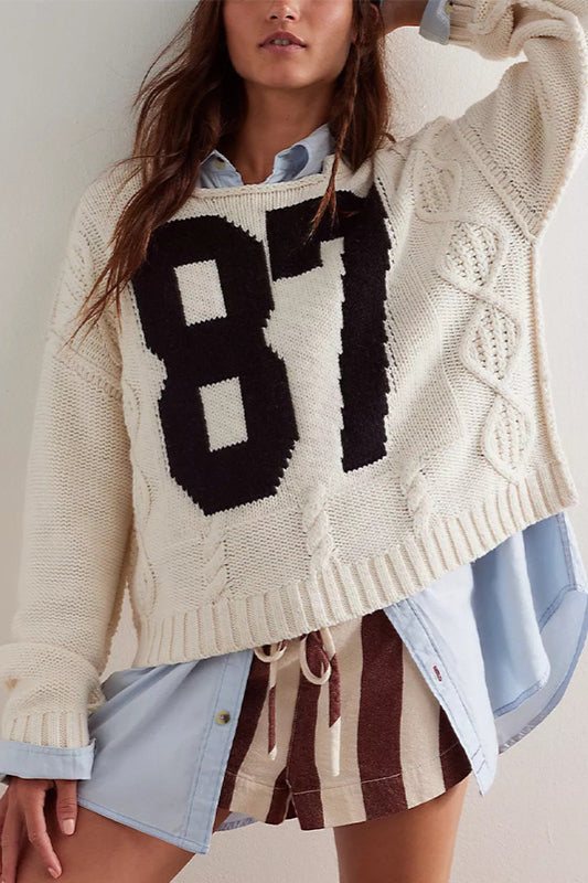 Colorblock Digital Print Oversized Knit Sweater – Shop PrincessAce