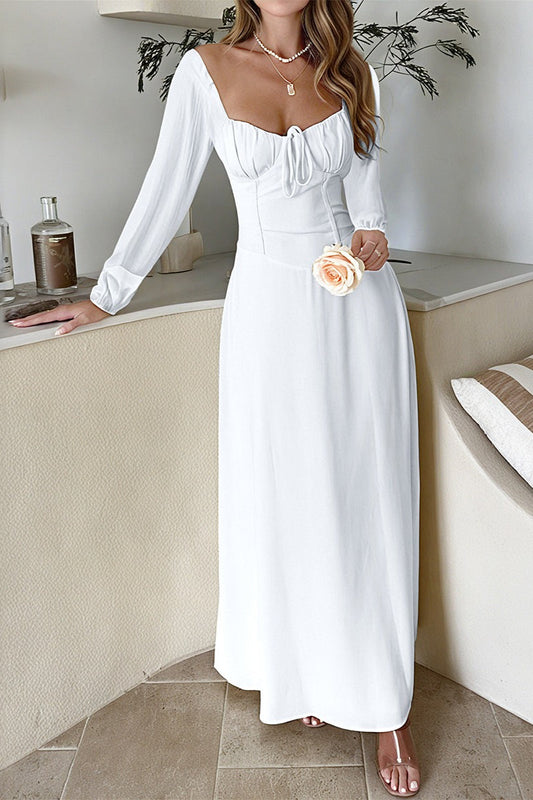 Solid Long Sleeve Party Dress