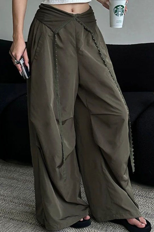 Y2K Retro Cuffed Button Cargo Pant