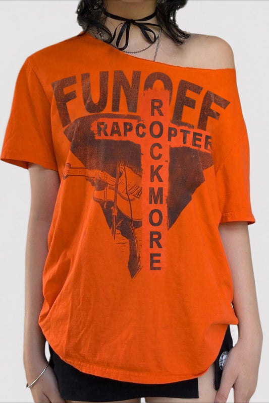 Distressed Print Loose Fit T-Shirt