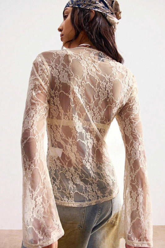 Lace Sheer Slim-Fit Bloshope