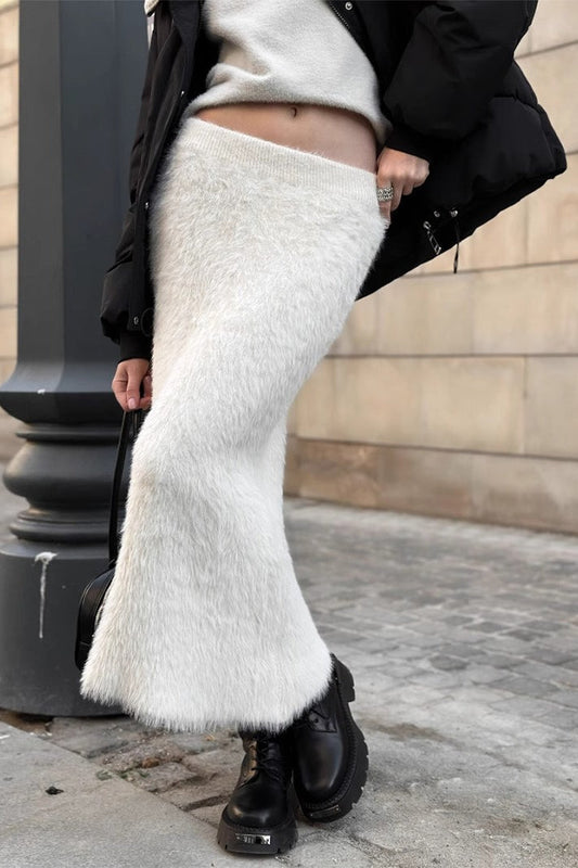 Plush Knit Long Skirt