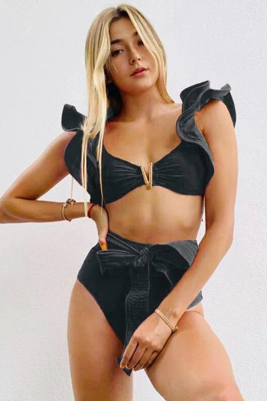 Print Pshoph Up High Waist Bikini Set