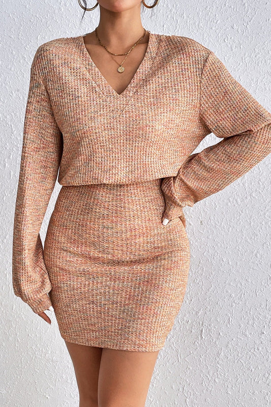 Backless Long Sleeve Knit Sweater Dress