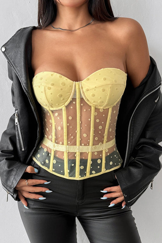 Polka Dot Strapless Bshoptier Corset