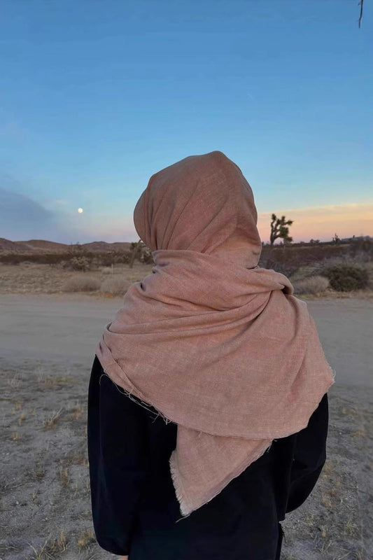 Scarf-Hood Asymmetric Pullover Hoodie
