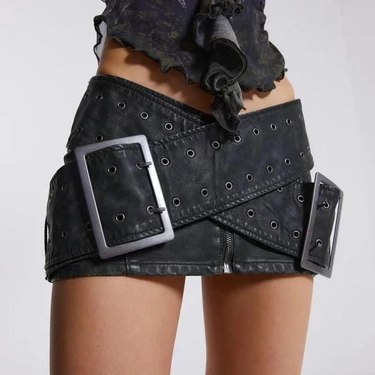 Retro Zipper High-Waist Skirt