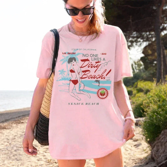 Summer Oversized Retro Beach T-shirt