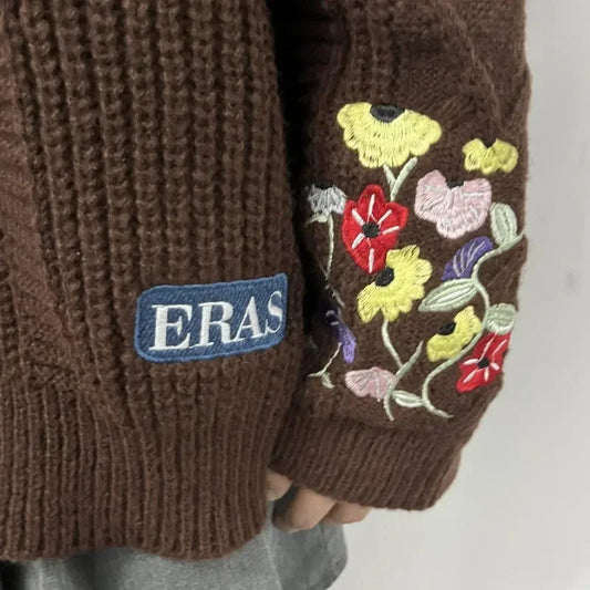 Flower Embroidered Y2K Cardigan