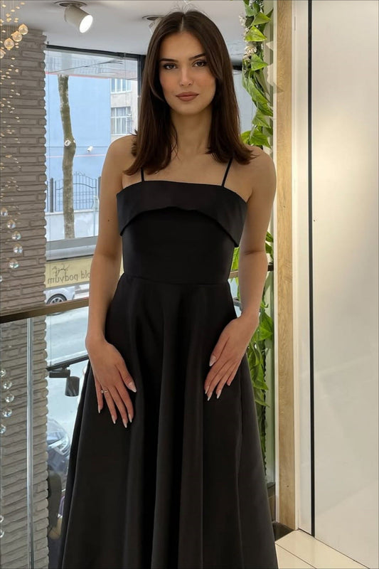 Elegant Satin Slip Vintage Formal Dress