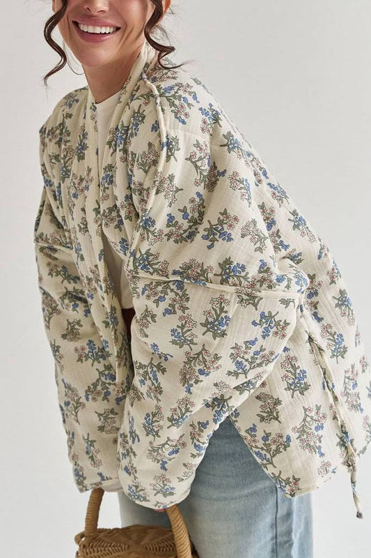 Casual Floral Padded Coat
