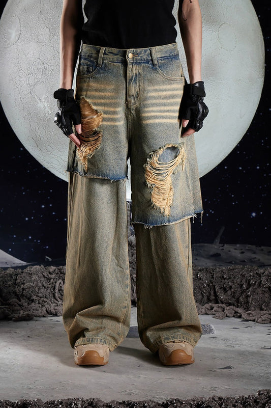 Punk Ripped Loose Fit Denim Jeans