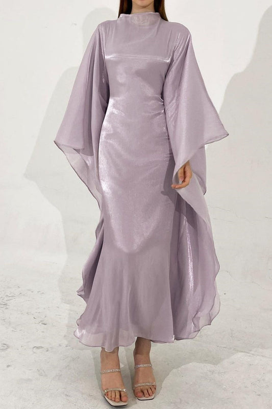 Silky Flowy Loose Robe Style Midi Dress