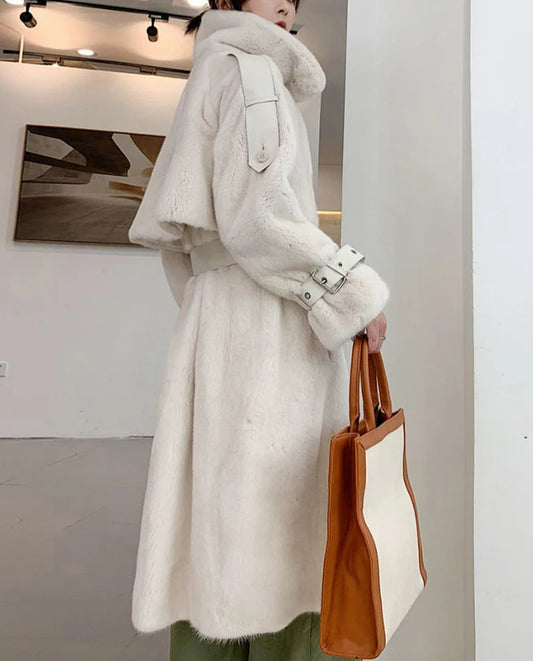 Faux Mink Fur Thick Winter Overcoat