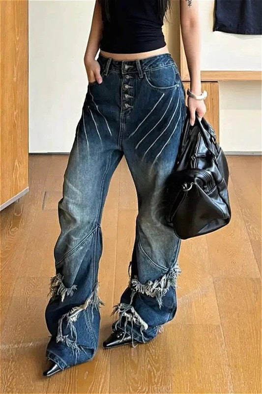 Y2K Distressed Claw Marks Jeans