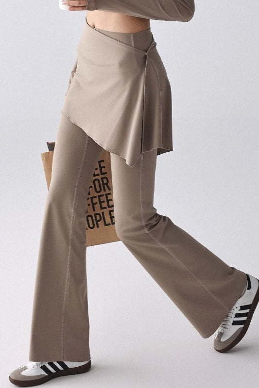 Flared High-Rise Fleece Lined Skirted Leggings