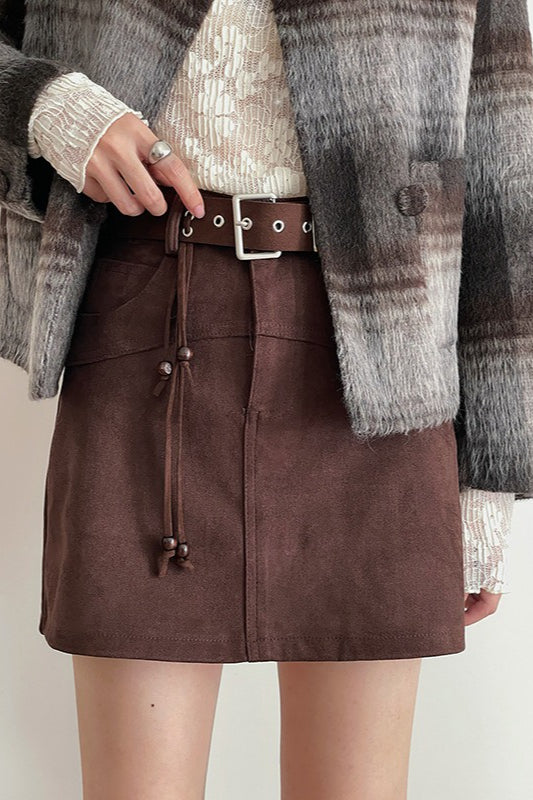 A-Line Mini Tassel Waist Skirt
