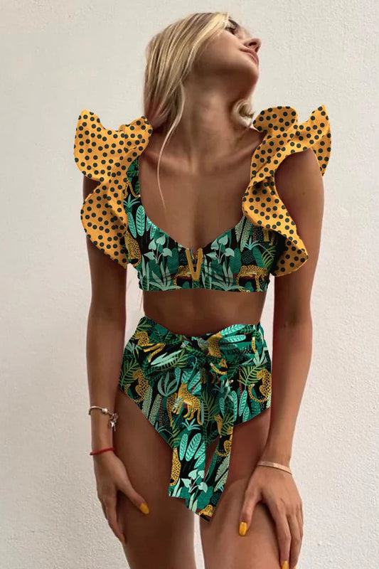 Print Pshoph Up High Waist Bikini Set
