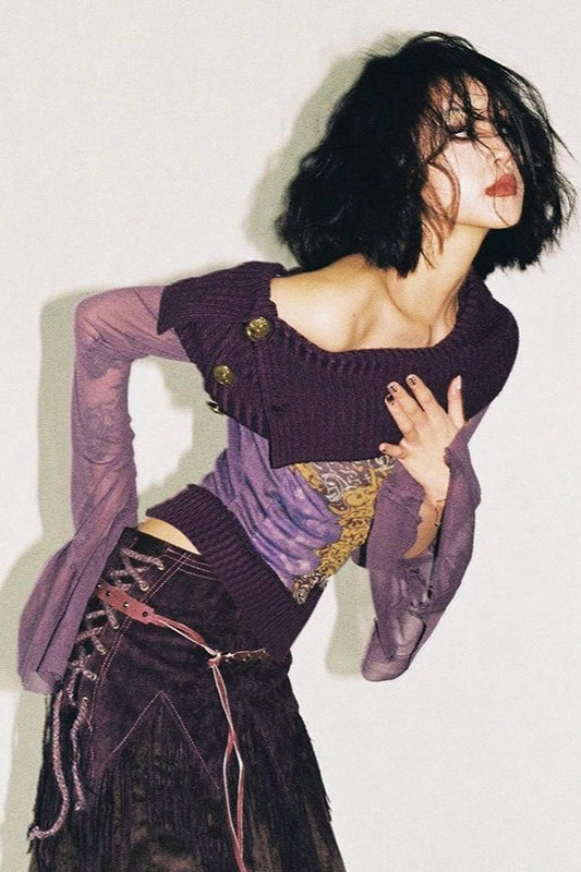 Mesh Paneled Fitted Short Length Bloshope