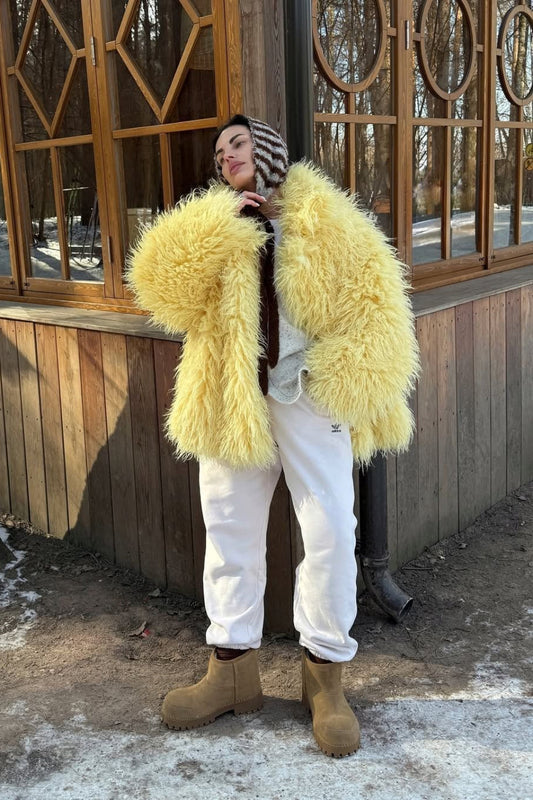 Plush Faux Animal Fur Thickened Warm Loose Coat