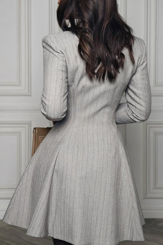 Sleek Button Blazer-overlay Mini Dress