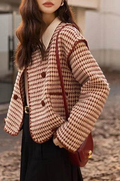 Tweed Houndstooth Short Jacket